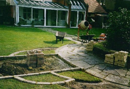 Starting the first course of bricks